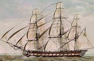 The Frigate Essex, painting in the Peabody Essex Museum
